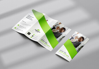 Business Trifold Brochure Layout with Colorful Accents