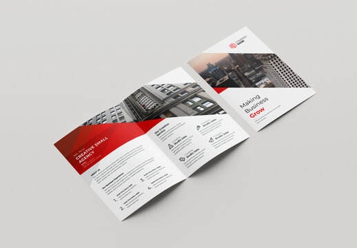 Corporate Business Bifold Brochure Layout