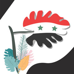 syria national flag leaf vector illustration perfect for walls, etc