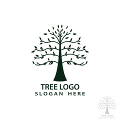 Obraz premium vector nature tree illustration,plant leaf sign,organic brand identity,abstract tree logo design