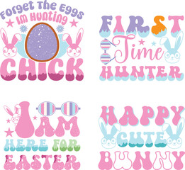 happy easter Groovy svg design, easter bunny Quotes design