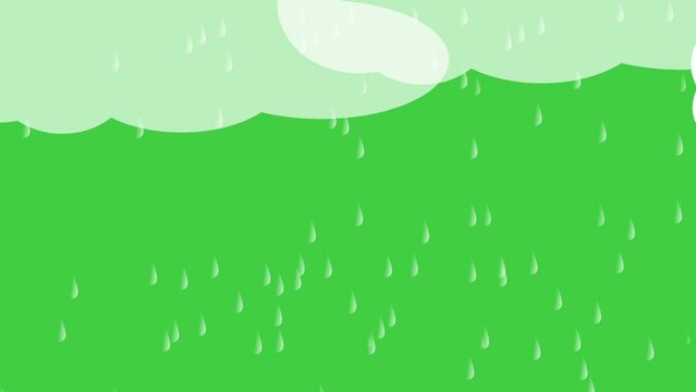 Green screen rain animation video 