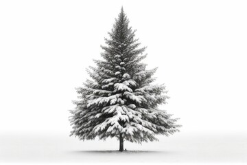 Isolated Christmas tree on a white background. Generative AI
