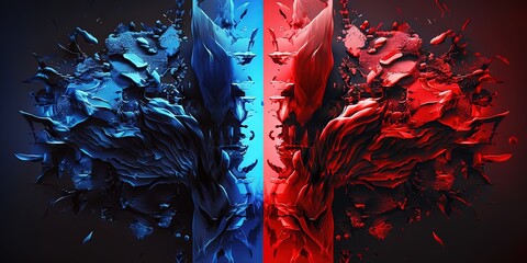 abstract red vs blue banner concept modern by ai generative