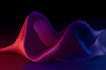 Abstract smooth 3d holographic gradient render waves render texture design element 