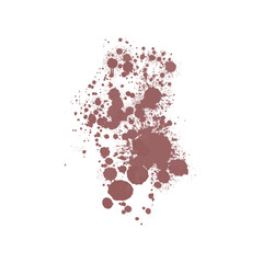Red blood splatter stain on white background	