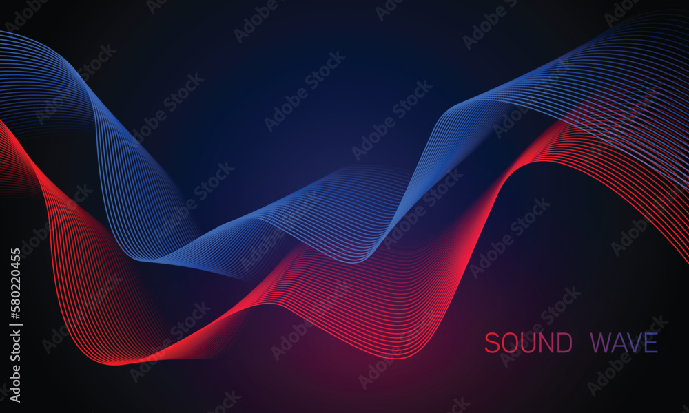 Poster abstract blue digital equalizer, vector of sound wave pattern element.