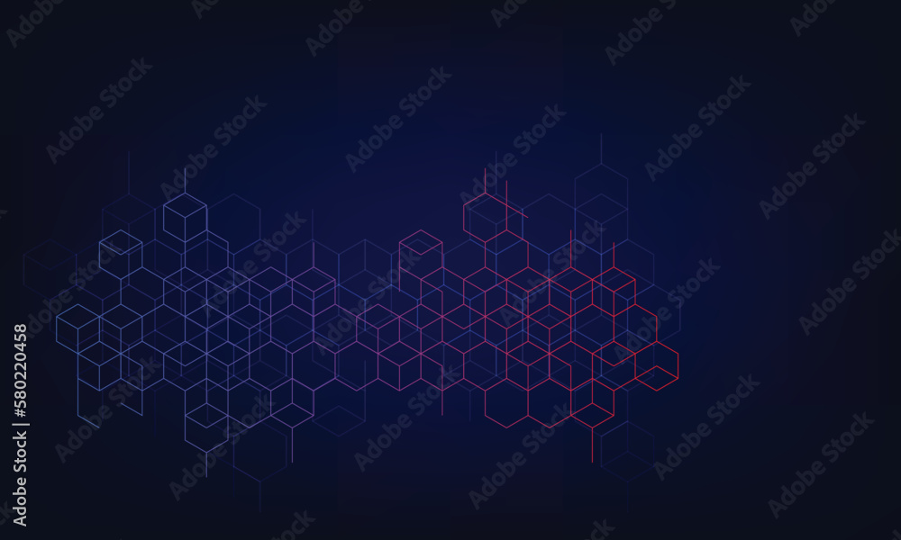Aufkleber abstract geometric background with isometric digital blocks. blockchain concept and modern technolog