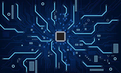 Circuit board. Technology background. Central Computer Processors CPU concept. Motherboard digital chip.