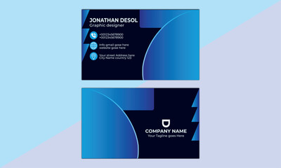 business card template. Luxury business card design template. Creative and Clean Business Card Template. Blue modern creative business card. clean template vector design. Creative Business card. 