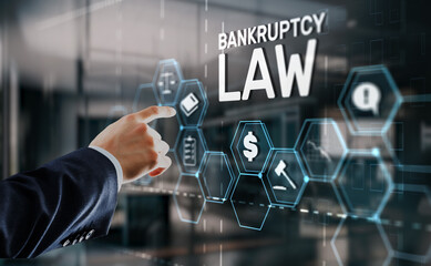 Bankruptcy law concept. Insolvency law. Company has problems