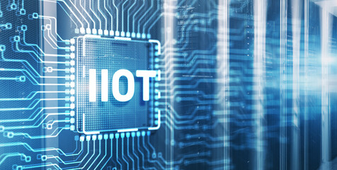 IOT Internet of things on 3d Electronic Circuit Board Chip