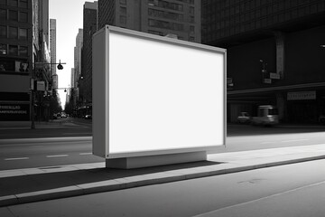 Fototapeta premium Blank white empty billboard advertisement poster screen on the road AI Generated