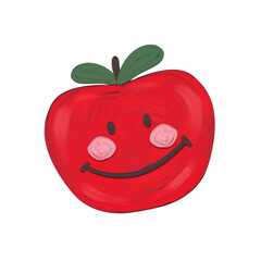 Cute apple fruit stationary sticker oil painting