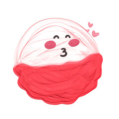 Cute lychee fruit stationary sticker oil painting