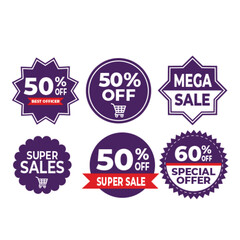 Obraz premium Collection of label banners ink brush strokes and grunge circles for sale and discount