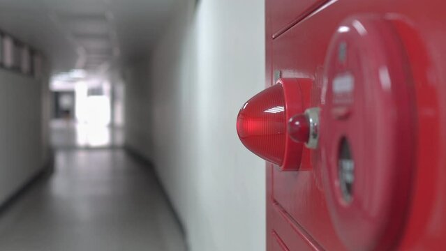 Close up of white fire alarm.