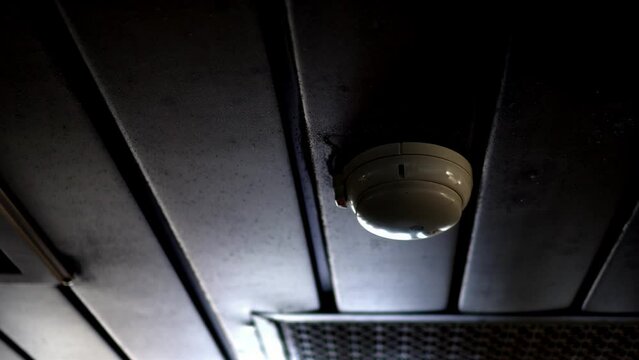 Close up of white Smoke Alarm.