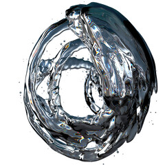 Isolated 3D rendering of transparent fluid sophisticated twisted water drop fresh clean graphic design element material