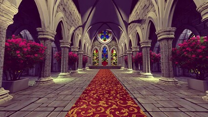 Movement on a medieval temple - Powered by Adobe