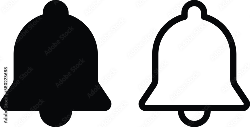 Poster notifications icon set . notification bell icon for incoming inbox message . bell icon vector