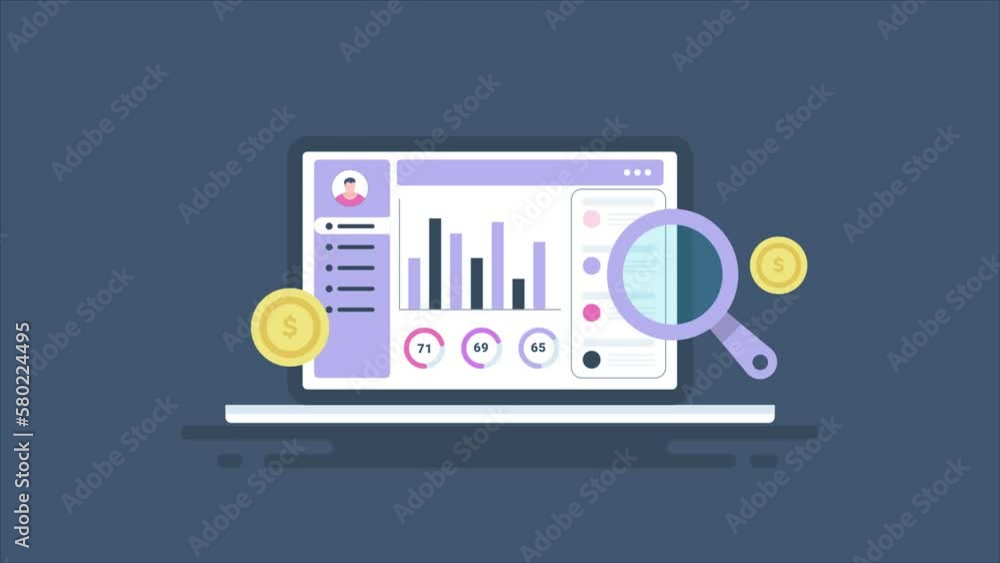 Poster digital graph, stock market trading web analytics information report accounting audit financial data