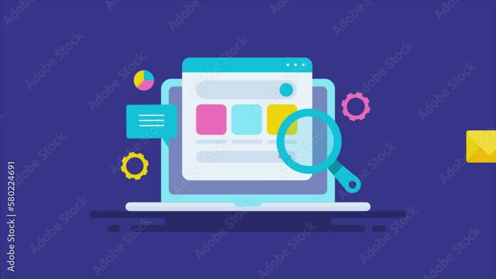 Poster website on laptop screen business analytics software providing traffic source, marketing conversion 