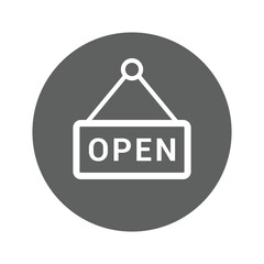 Shop Open icon. Simple vector graphics.