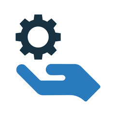 Technical Support hand icon. Simple vector graphics.