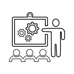 Training icon. Line, outline design.