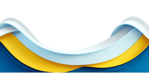 Blue and yellow abstract ocean wave with copy space. Png, isolated, transparent banner or background Graphic Resource for ocean wave in blue, white, yellow vector style