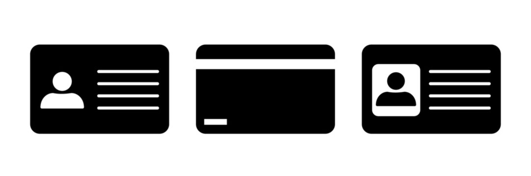 identification card icons set