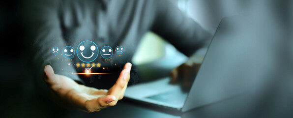 Customer service satisfaction survey feedback for business review rating and best service or...