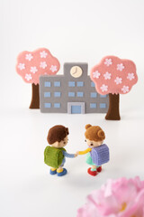 あみぐるみ人形　小学校入学式イメージ