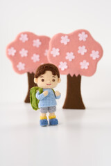 あみぐるみ人形　小学校入学式イメージ