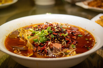 Chinese food- duck blood in chili sauce