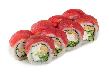 sushi on a white background