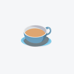 Tea cup and steam in a vector clipart.