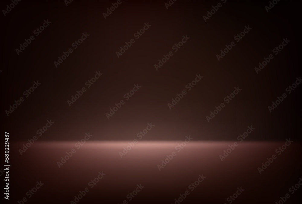 Poster Abstract illuminated empty brown room. Design template. 3d vector background