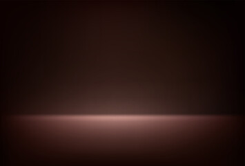 Abstract illuminated empty brown room. Design template. 3d vector background