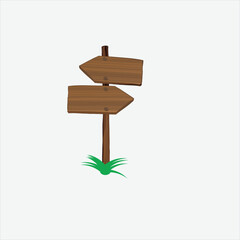 wood direction board vector art.