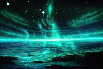 Obraz na płótnie Canvas aurora over lake