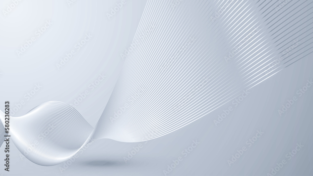 Poster abstract 3d rendering of wavy background. futuristic technology style. elegant background for busine