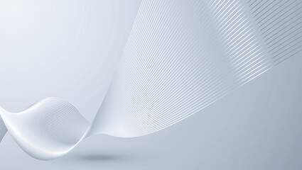 Abstract 3d rendering of wavy background. Futuristic technology style. Elegant background for business presentations.