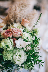 Beautiful wedding flowers. Wedding floristics. Wedding bouquet.