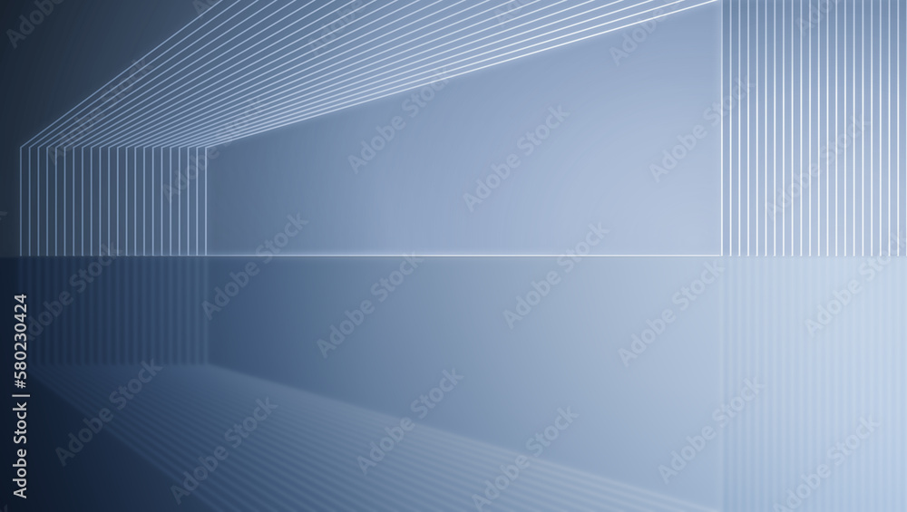 Poster 3d rendering of architectural space with line structure