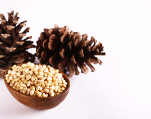 fresh natural organic pine nuts