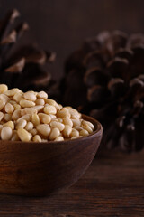 fresh natural organic pine nuts