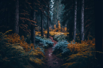 Fototapeta premium The Diversity of Forests: Exploring Woodland, Rainforest, Coniferous, and Deciduous Forests AI Generated 