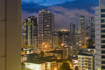 Fototapeta na wymiar Recife skyline at night, Pernambuco state, Brazil